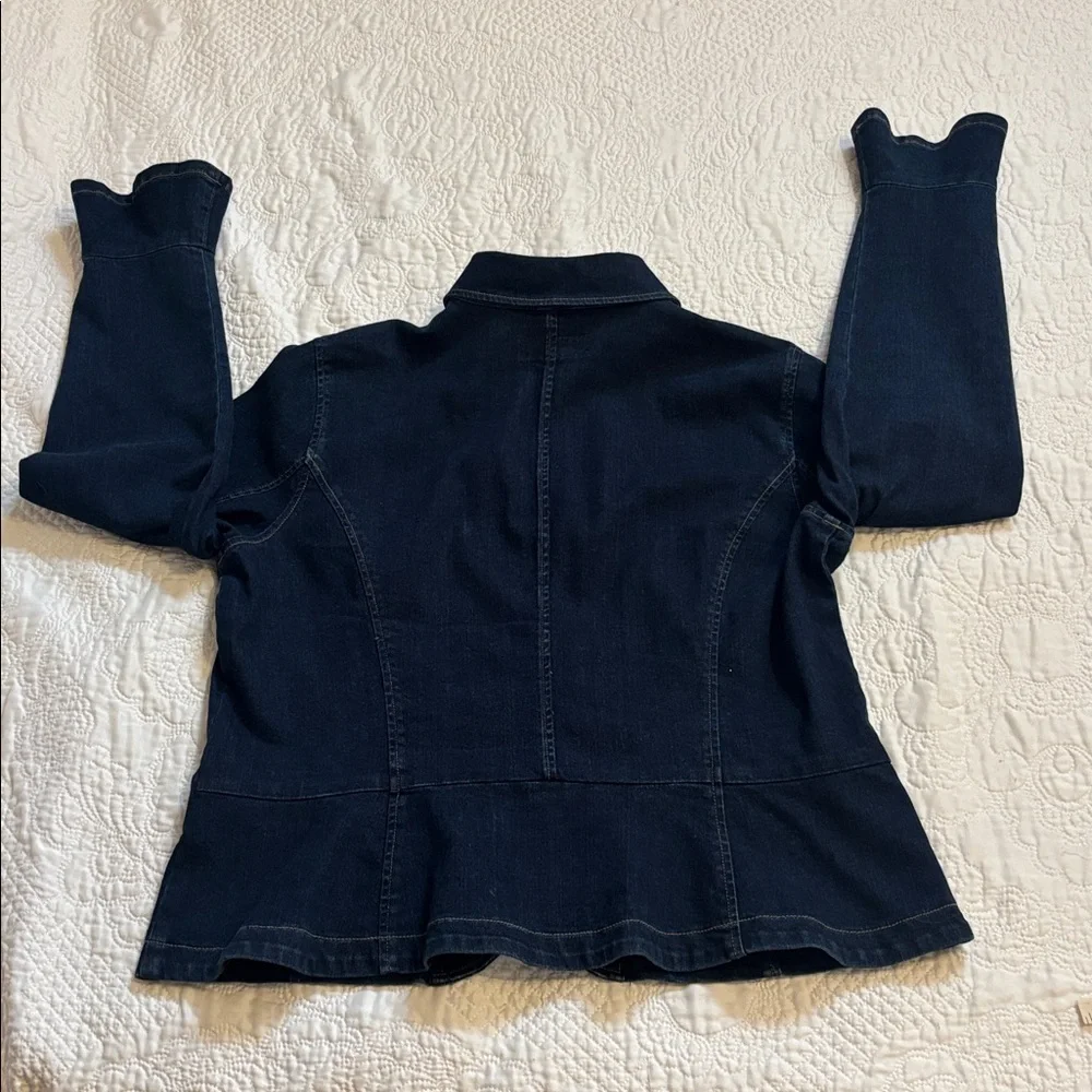 LRL Lauren Jeans Co. Ralph Lauren size 16 princess seams button up Jean jacket - Picture 2 of 10